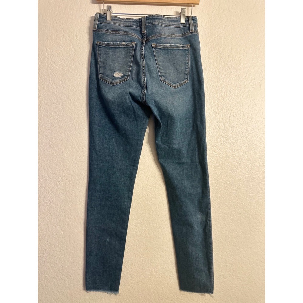 Flying Monkey High Rise Distressed Skinny Jeans Blue Raw Hem Y3043 Size 29 - Picture 3 of 13